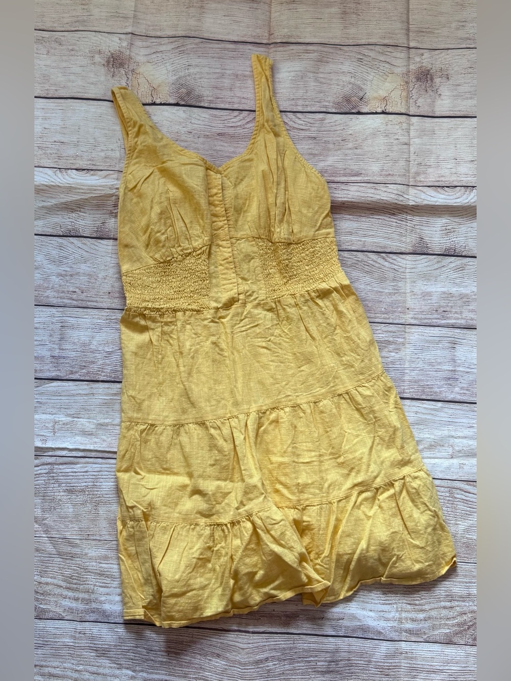 Arizona Jean Company Yellow Smocked Sundress
